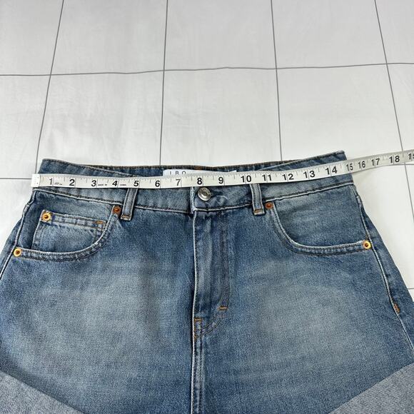 IRO Shorts Womens 27 Blue Denim Aware Cuffed Casual Medium Wash Jean Cotton - Picture 5 of 10